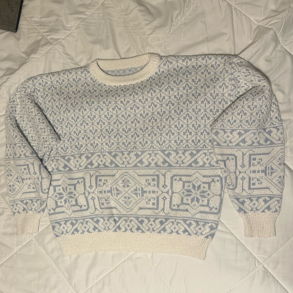 Light blue and white small to medium sweater